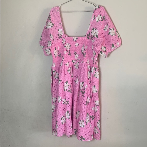 Draper James Puff Sleeve Babydoll Dress - Pink Magnolia NWT Size 1X - Picture 7 of 7